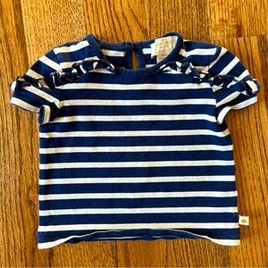 🆕 kate spade blue and white striped ruffle t-shirt size 18 months
